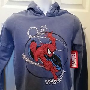 NWT MARVEL SPIDER-MAN sz 10/12 Long Sleeve Hoodie